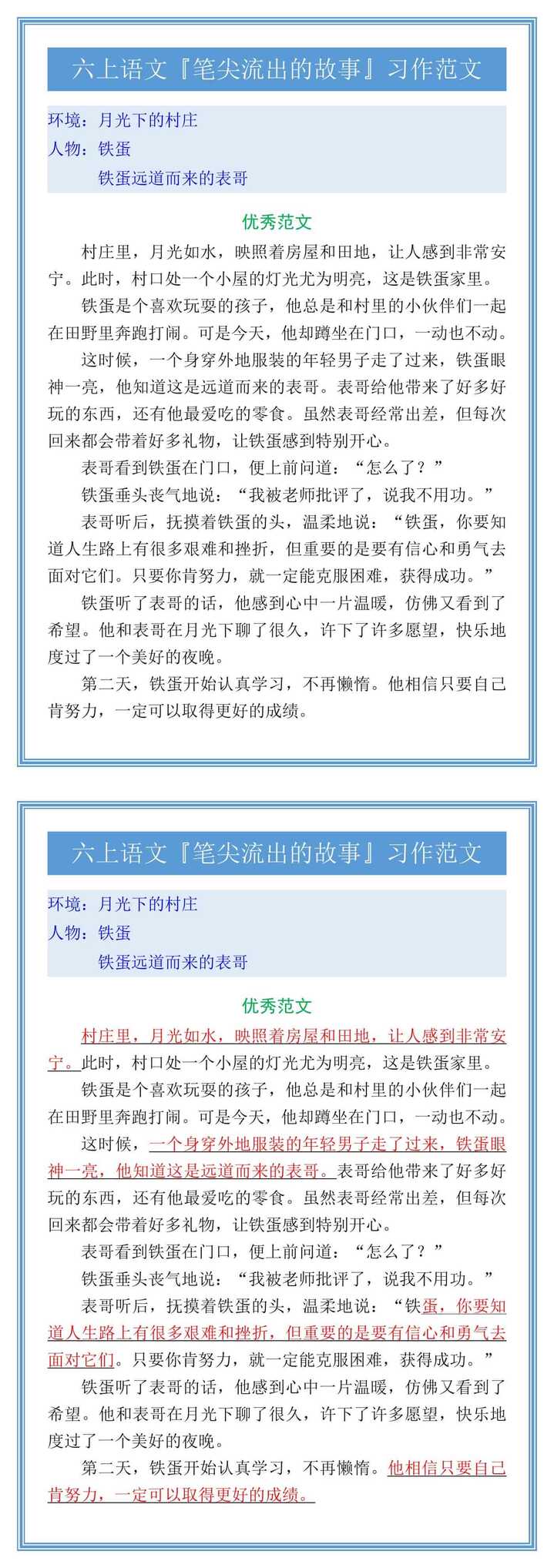 六上语文『笔尖流出的故事』习作范文