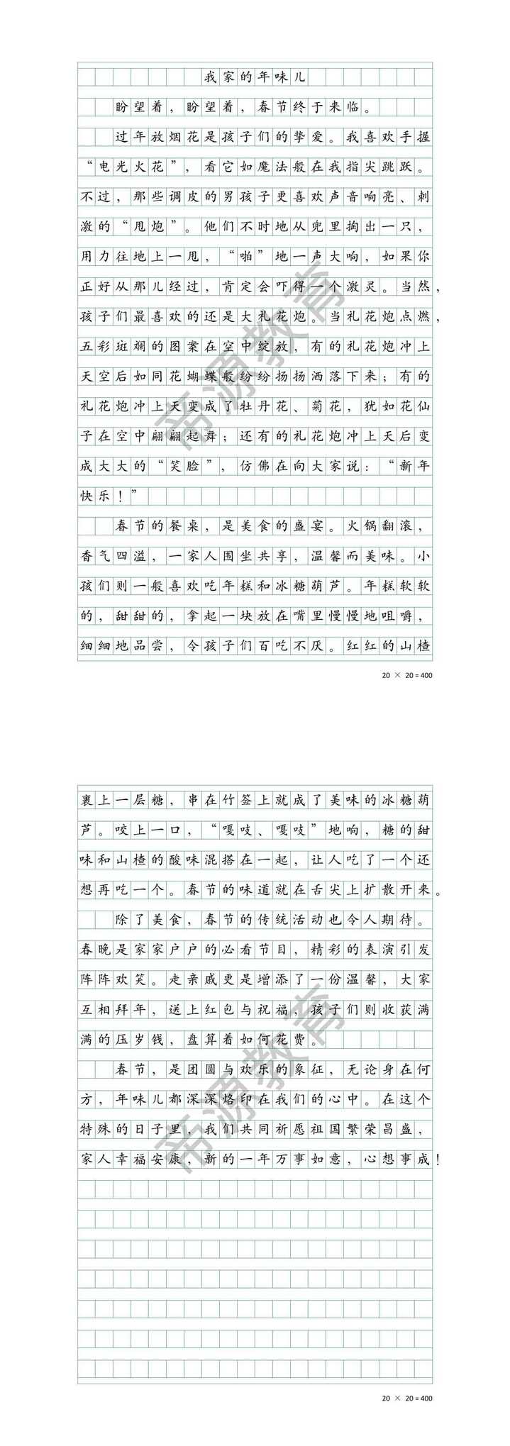 《我家的年味儿》小学生满分作文欣赏