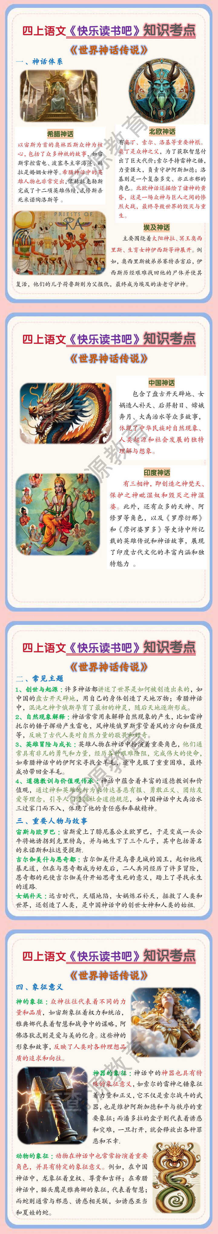 四上语文《快乐读书吧》知识考点