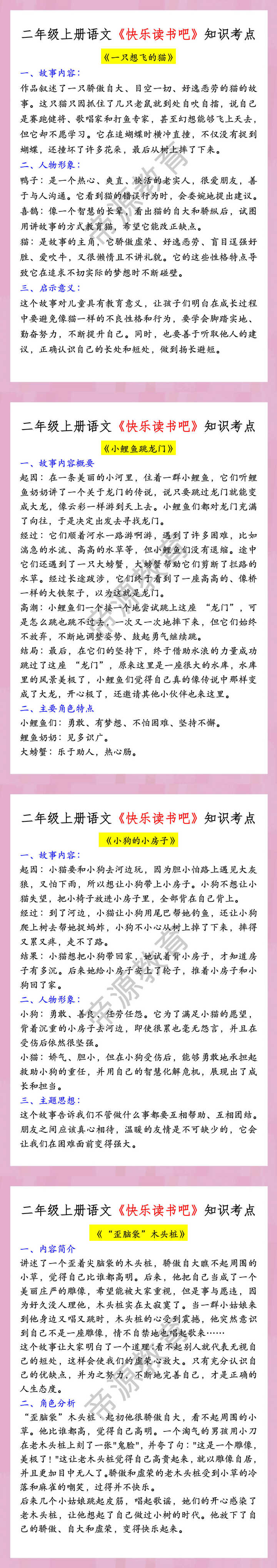 二年级上册语文《快乐读书吧》知识考点