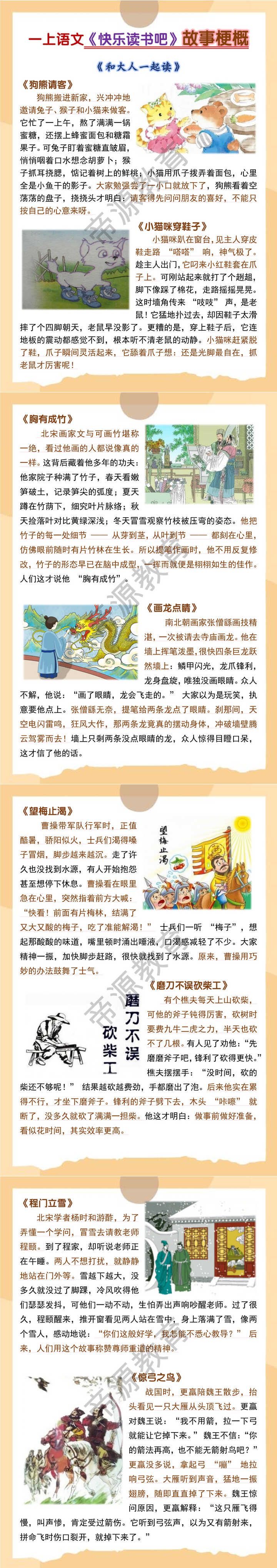 一上语文《快乐读书吧》故事梗概