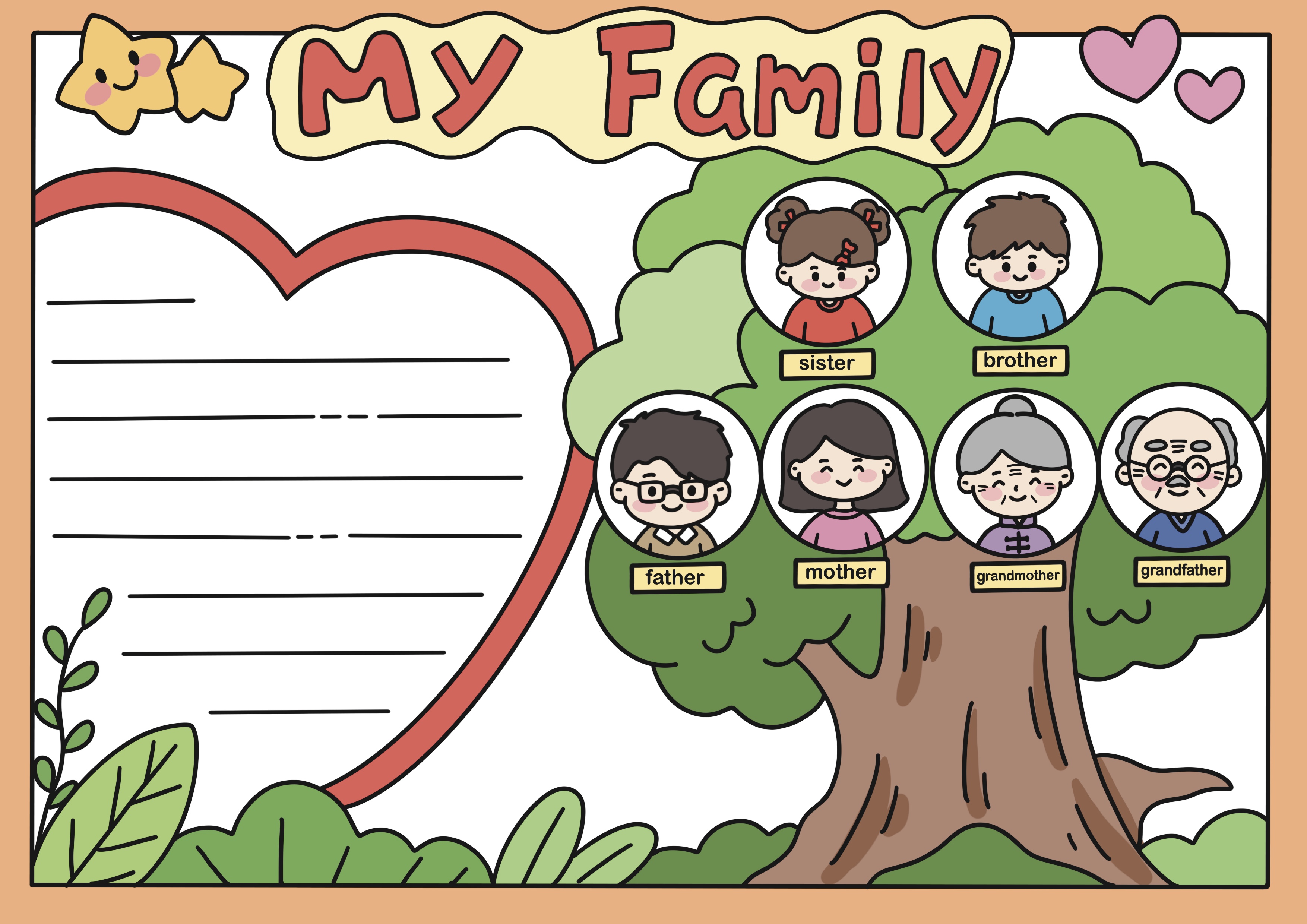 My family英文主题手抄报
